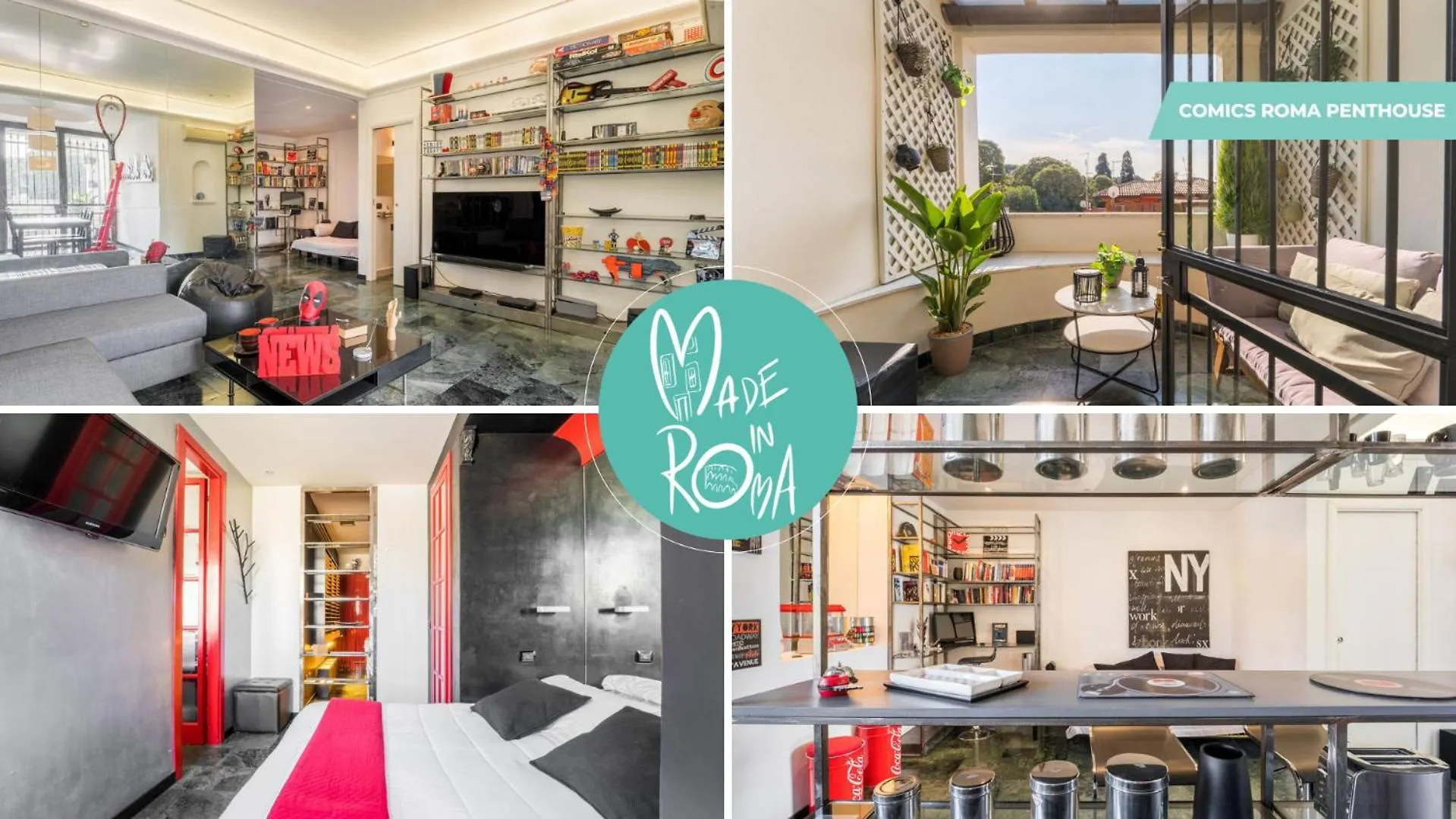 Apartment Comics Roma Penthouse, Funny Flat Nearby Colosseum